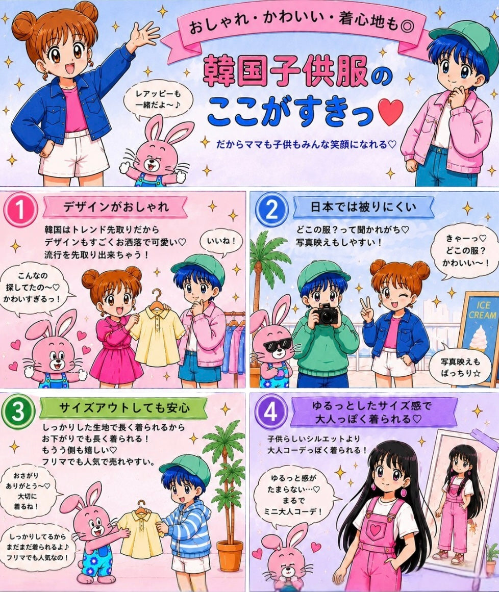 韓 国 子 供 服 の 魅 力 は コ コ ！
