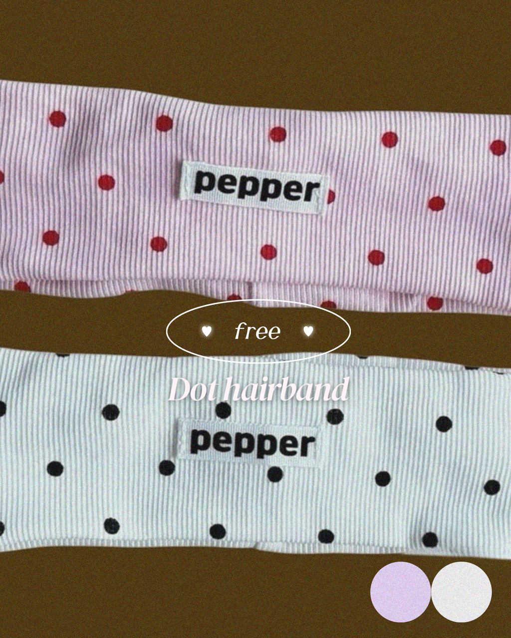 Dot hairband / pepper