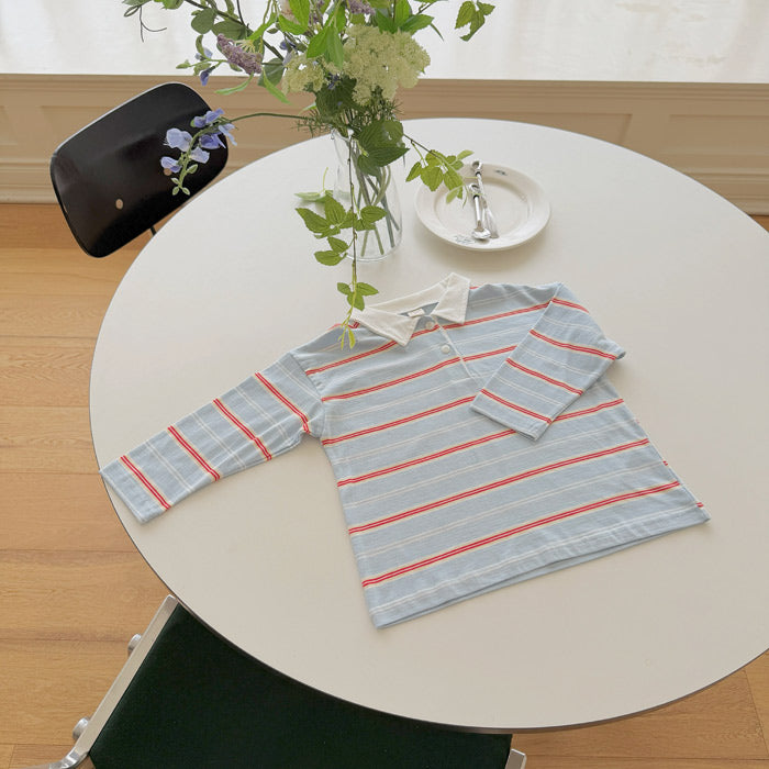 Milky striped collar shirt / ninibello