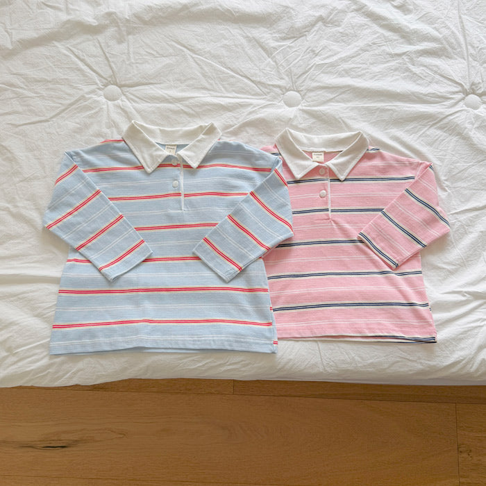 Milky striped collar shirt / ninibello