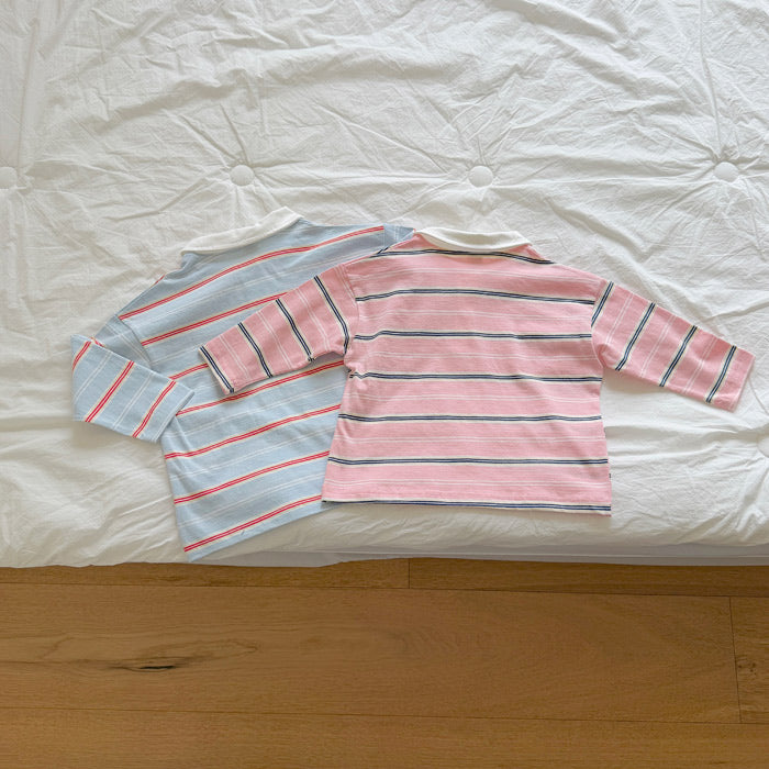 Milky striped collar shirt / ninibello