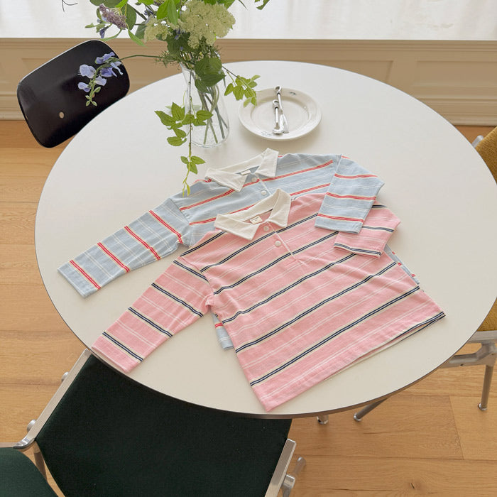 Milky striped collar shirt / ninibello