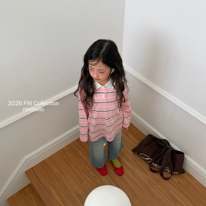 Milky striped collar shirt / ninibello