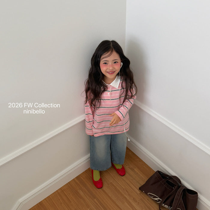 Milky striped collar shirt / ninibello