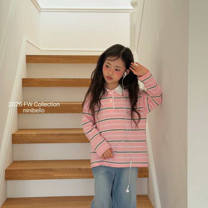Milky striped collar shirt / ninibello