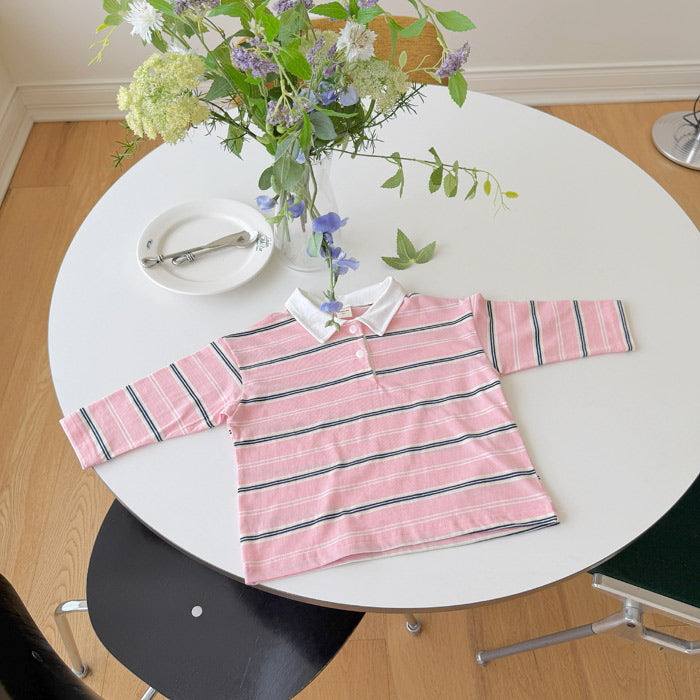 Milky striped collar shirt / ninibello