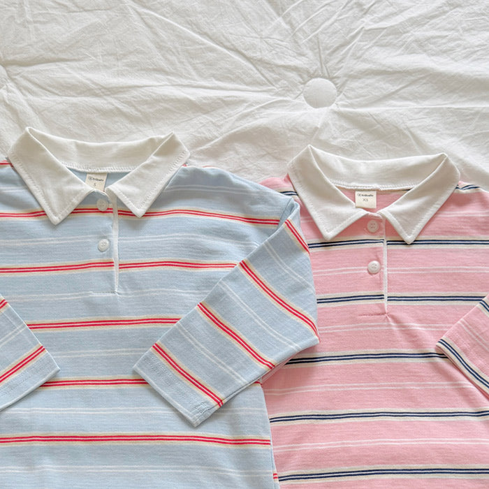 Milky striped collar shirt / ninibello