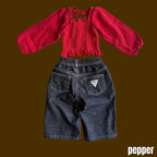 smocked blouse / pepper