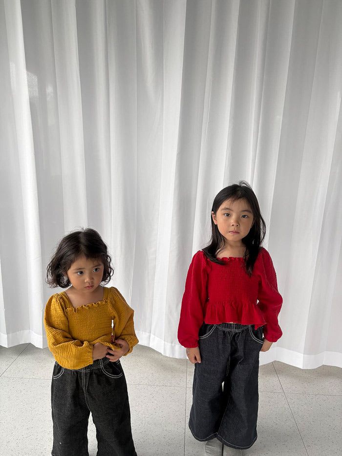 smocked blouse / pepper
