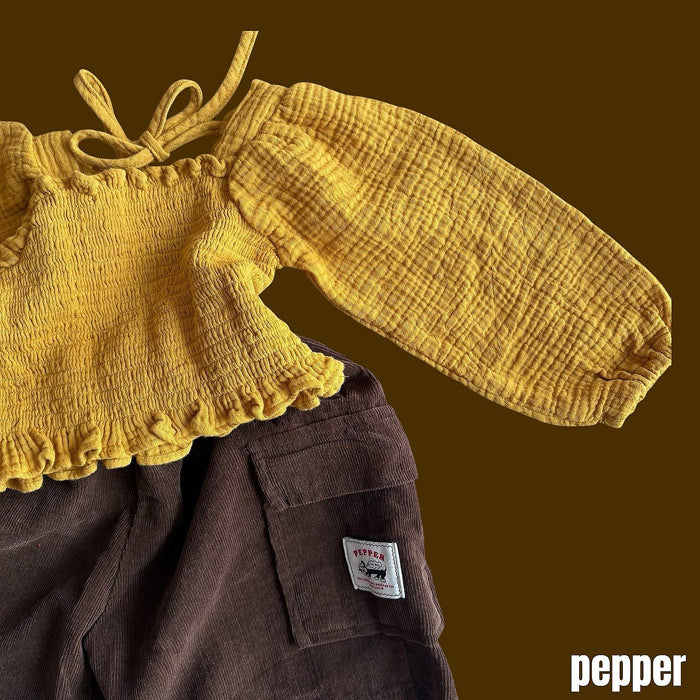 smocked blouse / pepper