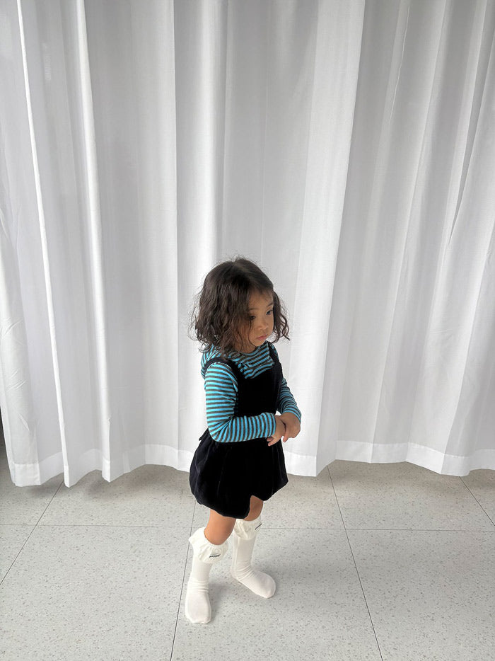 Corduroy short suspenders / pepper