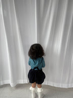 Corduroy short suspenders / pepper