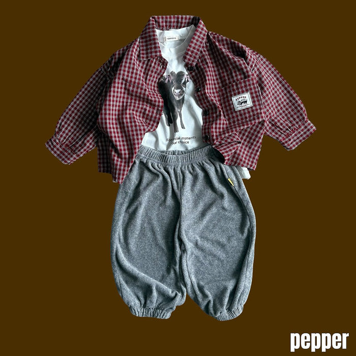 Cookie plaid shirt / pepper