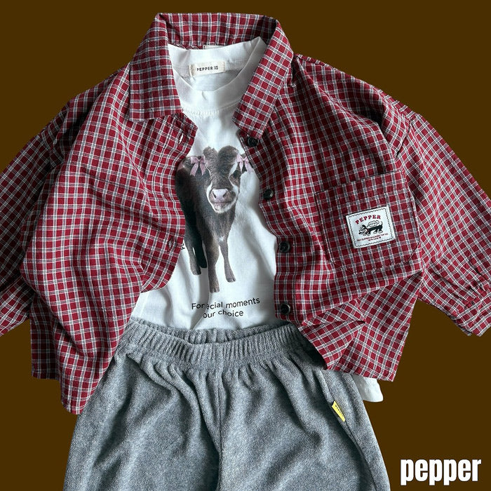 Cookie plaid shirt / pepper