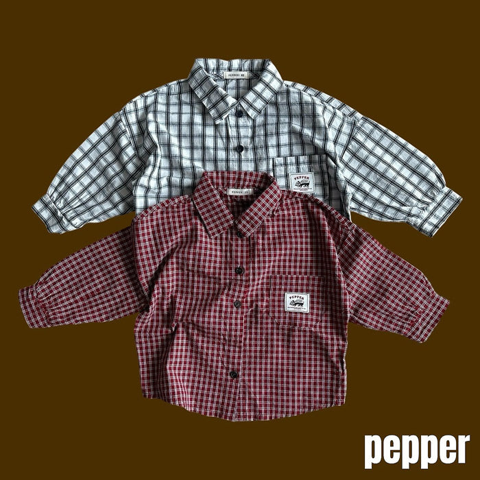 Cookie plaid shirt / pepper
