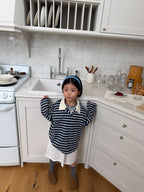 Marshmallow collar shirt / pie